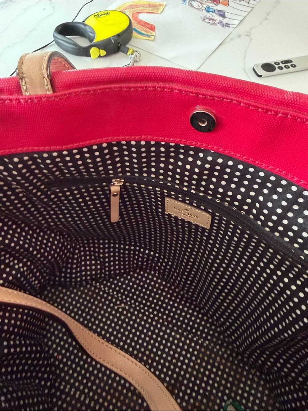 Kate Spade New York patent tote in a bright pink/fuchsia